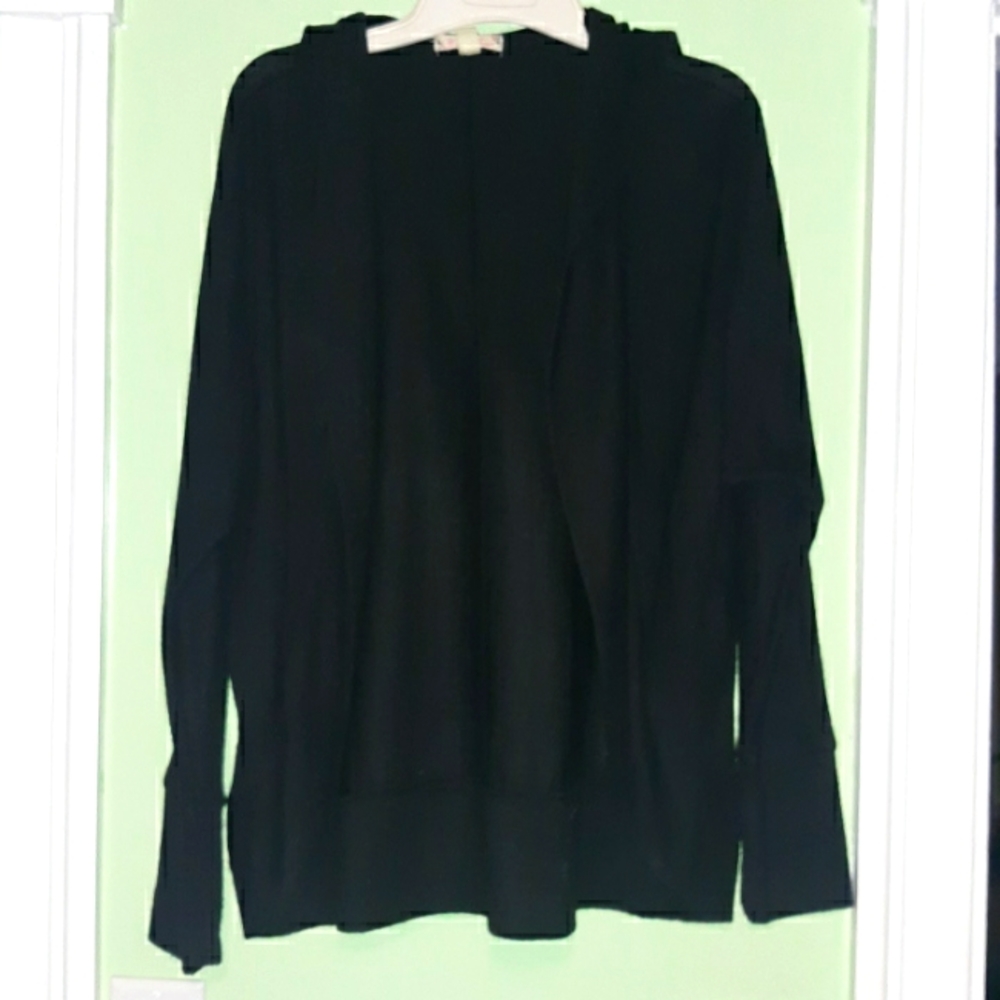 Hooded black top, size med
